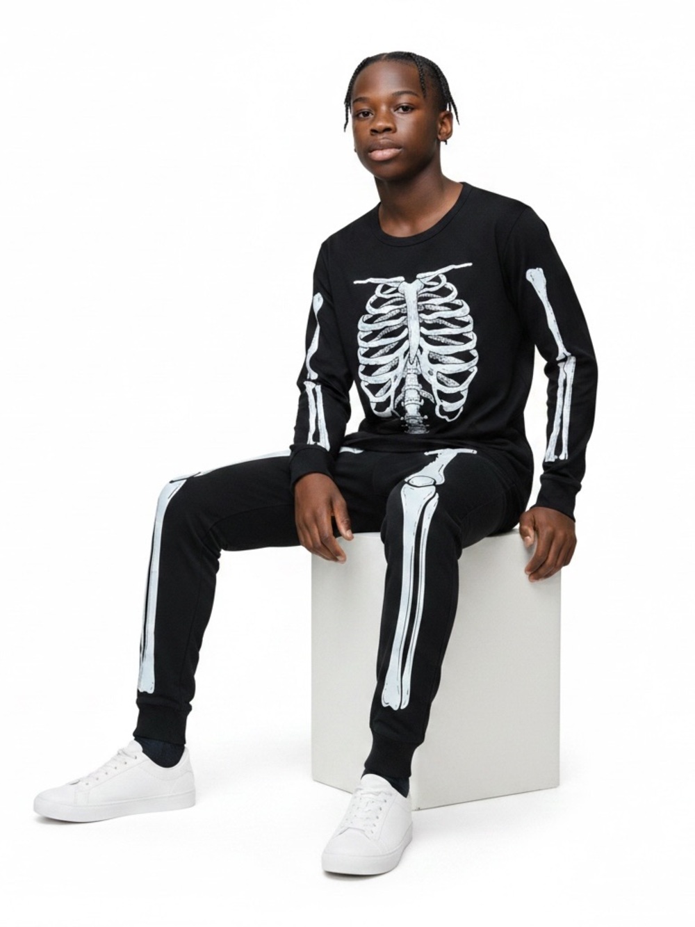 The Children's Place Kids Skeleton Lounge Set Size L 10-12 Halloween Costume
